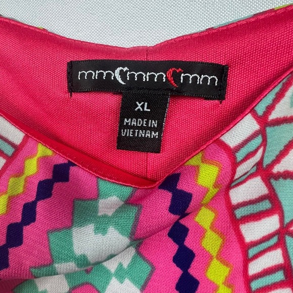 mm mm mm Halter Dress Geometric Print Sleeveless Casual Summer Dress XL - Picture 2 of 9